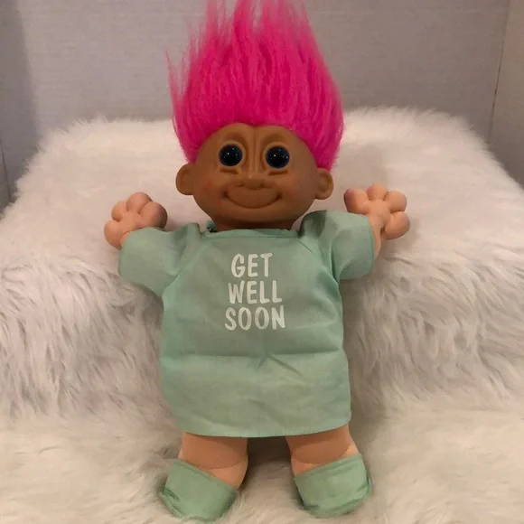 Toys Troll Doll With Get Well Soon Hospital Gown And Slippers